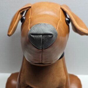 Taylor & Olive Logan Modern Resin / Leather Sitting Dog Door Stopper